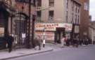 Lower Norfolk Street (latterly Esperanto Place) showing (centre) No. 18 J. W. Thornton's Chocolate Kabin, confectioners at junction with (left) Change Alley Lower Norfolk Street (latterly Esperanto Place) showing (centre) No. 18 J. W. Thornton's Chocolate Kabin, confectioners at junction with (left) Change Alley