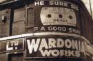 Sign for Wardonia Works, Thomas Ward and Sons, manufacturers of 'Wardonia' safety razors and blades, junction of Countess Road and Clough Road