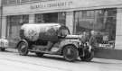 Promotional vehicle advertising Bass and Co., brewers outside Gaskell and Chambers Ltd., bar fitters, 31-33 Nursery Street Promotional vehicle advertising Bass and Co., brewers outside Gaskell and Chambers Ltd., bar fitters, 31-33 Nursery Street