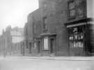Demolition of back to back houses, Fawcett Street from Upper St. Philip's Road showing (right) Nos. 129 - 131 Albert Flint, beer retailer