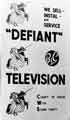 'Defiant Television'. In store advertising poster, Brightside and Carbrook Cooperative Society, c.1950 - 1963
