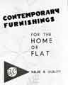 'Contemporary furnishings for the home or flat'. In store advertising poster, Brightside and Carbrook Cooperative Society c.1950-1963 'Contemporary furnishings for the home or flat'. In store advertising poster, Brightside and Carbrook Cooperative Society c.1950-1963