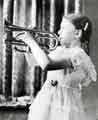 Marie Fawbert, aged 10, playing the trumpet Marie Fawbert, aged 10, playing the trumpet