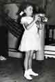 Marie Fawbert, aged 8, playing the trumpet Marie Fawbert, aged 8, playing the trumpet