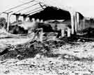 Aftermath of fire at Arnold Laver an Co. Ltd., timber importers, Queens Road Aftermath of fire at Arnold Laver an Co. Ltd., timber importers, Queens Road