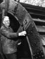 Humphrey Nowill, retired engineer, restoring a waterwheel, Abbeydale Industrial Hamlet, Abbeydale Road South