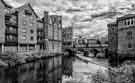 Sheffield Photographic Society Collection: The River Don at Lady's Bridge showing (left) City Wharf apartments Sheffield Photographic Society Collection: The River Don at Lady's Bridge showing (left) City Wharf apartments