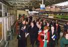 John Prescott MP (front, 2nd left), Deputy Prime Minister and Secretary of State for the Environment, Transport and The Regions at the Sheffield Midland railway station