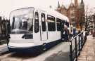 South Yorkshire Passenger Transport Executive (SYPTE): Prototype Supertram on display on Church Street