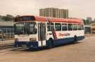 View: sypte00200 Sheaf Line bus No. 80 at Pond Street bus station showing (back centre) Norfolk Park Flats
