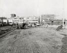 View: sypte00502 South Yorkshire Passenger Transport Executive (SYPTE). Construction of new Sheffield Transport Interchange / Pond Street bus station showing (back left) Royal Mail sorting office and (back right) Heriot House