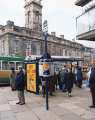 South Yorkshire Passenger Transport Executive (SYPTE). Haymarket/ Exchange Street bus stop, showing (back) Old Town Hall, Waingate South Yorkshire Passenger Transport Executive (SYPTE). Haymarket/ Exchange Street bus stop, showing (back) Old Town Hall, Waingate