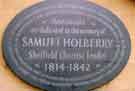 Plaque to commemorate Samuel Holberry, Sheffield Chartist leader, Peace Gardens