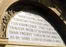 Inscription on stonework carved over the door, Highfield Library, London Road
