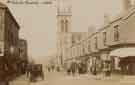 Broomhall Street showing (centre) St. Silas C. of E. Church and (right) the junction with William Street