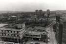 Construction of Manpower Services Commission showing (back) Lansdowne flats, (bottom left) William and Glyn's Bank, No. 106 The Moor and National Tyres and Autocare, No. Fitzwilliam Gate