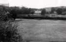 Crookes Valley Park boating lake and boat house showing (top centre) Crookesmoor House