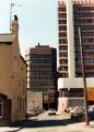 The Roebuck public house (left), AEU House (centre) and Redvers House (right) from Charles Street showing (centre) Union Lane