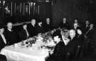 Probable dinner for managers, directors and wives, Hadfields Ltd. showing (top 4th left) Peter Boswell Brown, chairman Probable dinner for managers, directors and wives, Hadfields Ltd. showing (top 4th left) Peter Boswell Brown, chairman