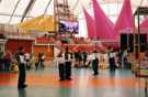 Inside the Millennium Dome with (centre) the screen showing 'Made in Sheffield - live from Our Town Story' for the event celebrating 'Our Town Story'