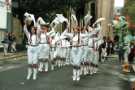 Folk dancers on St. James Street during the Lord Mayors Parade 