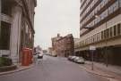 Pinfold Street looking towards Trippet Lane showing (left) Steel City House and (right) Steel City Plaza