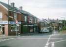 Heeley Corner Chippy, fish and chip shop, No. 256 Gleadless Road and Heeley Grub, takeaway, No. 254 Gleadless Road at the junction with (left) Carrfield Street and (right) Denson Close