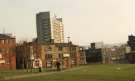 Devonshire Green looking towards Eldon Street showing (centre) No. 53 Hallamshire Builders Ltd.,(formerly the Exchange Hotel)
