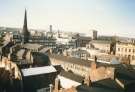 View from John Lewis Ltd. car park of rear of buildings on (foreground) Cambridge Street, (centre) Backfields, (right) Division Street and (top) Carver Street showing (top left) St. Matthew C. of E. Church, Carver Street View from John Lewis Ltd. car park of rear of buildings on (foreground) Cambridge Street, (centre) Backfields, (right) Division Street and (top) Carver Street showing (top left) St. Matthew C. of E. Church, Carver Street