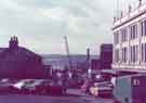 Demolition of R. K. Osborne Ltd., carpet dealers, Nos. 591 - 597 Attercliffe Road showing (right) Nos. 620 - 636 John Banner Ltd., department store