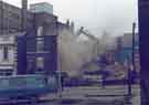 Demolition of housing on Shortridge Street, Attercliffe showing (top left) rear of John Banner Ltd., department store Demolition of housing on Shortridge Street, Attercliffe showing (top left) rear of John Banner Ltd., department store