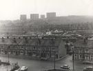 Queens Road showing (bottom) the entrance to No. 515, Wm. Monks, (builders merchants) Ltd., Havelock Bridge Works, Queens Road, (centre) Olive Grove Works and (back) Norfolk Park Flats