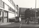 Pond Hill looking towards (left) Royal Mail sorting office and Heriot House, (back centre) Park Hill Flats and (right) Sheffield Housing Department and No. 40 Old Queen's Head public house