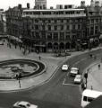 View: u11605 View of (left) Fargate and (right) Surrey Street showing (left) the Goodwin Fountain and (centre) Yorkshire Bank Ltd.