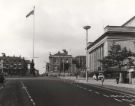 View: u11612 Barkers Pool looking towards Division Street showing (right) the City Hall, (centre) Cambridge House (former Water Company offices) and (left) The Albert public house, Cambridge Street