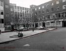 View: u11711 Rear entrance to the Midland Bank, Market Place (left) as seen from Hartshead showing (right) the Dove and Rainbow public house