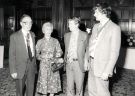 View: u11756 Group at unidentified event in Town Hall showing (l. to r.) Lord Mayor, Councillor Roy Munn, Lord Mayor; Lady Mayoress, Mrs Jean Munn; Councillor David Brown and Keith Crawshaw, Sheffield City Libraries