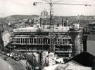 View: u11799 Construction of the new South Yorkshire Police Headquarters (latterly Snig Hill Police Station), Snig Hill showing (bottom right) Buywell Furnishing, Castle Street