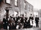 View: u11912 Customers and some children of the Ball family outside the Yew Tree Inn, junction of Loxley Road and Dykes Lane