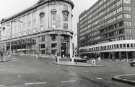 Barclays Bank (formerly Martins Bank), Telephone Buildings, corner of West Street and Pinfold Street showing (right) Steel City Plaza Barclays Bank (formerly Martins Bank), Telephone Buildings, corner of West Street and Pinfold Street showing (right) Steel City Plaza