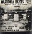 Display advertising 'Wardonia' safety razors manufactured by Thomas Ward and Sons Ltd., Wardonia Works