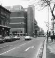 View: u12726 Castlegate showing (left) Bull and Mouth public house, Nos 28 - 30 Waingate and (centre) new Law Courts, Bridge Street