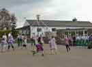 Sheffield City Morris with children Maypole dancing at Dent in the Yorkshire Dales National Park