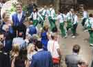 Sheffield City Morris celebrate the wedding of (inset) Sarah and Dave, Whirlow Hall Farm