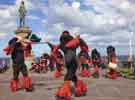 Friends of Sheffield City Morris. Flag and Bone Gang seen here performing at Whitby, North Yorkshire