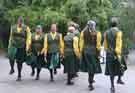 Friends of Sheffield City Morris. Yorkshire Chandelier Morris from South Yorkshire performing in the Winter Garden, Surrey Street