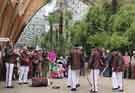 Friends of Sheffield City Morris. Grenoside Sword Dancers performing in the Winter Garden, Surrey Street