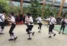 Friends of Sheffield City Morris. Five Rivers Morris from Sheffield performing in the Winter Garden, Surrey Street