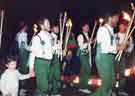 Sheffield City Morris. Torchlight procession, 36th Sidmouth International Folk Arts Festival, Devon