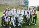 Sheffield City Morris. Team members in the grounds of Warwick Castle, Warwick Folk Festival